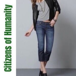 CITIZENS OF HUMANITY Kelly Low Waist Cropped Stretch Jeans, Size 27